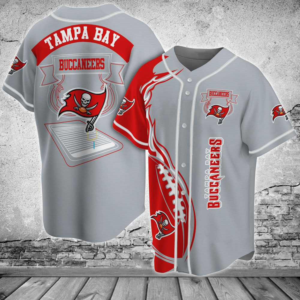 Tampa Bay Buccaneers Fan Apparel Baseball Jersey Shirt - Aopprinter baseball jersey product view 2