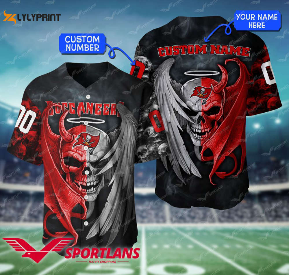Tampa Bay Buccaneers Personalized Baseball Jersey Fan Gifts - lylyprint.com baseball jersey product view 1