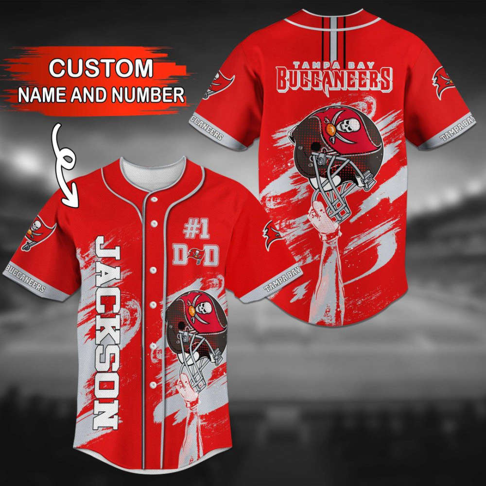 Tampa Bay Buccaneers Personalized Baseball Jersey - lylyprint.com baseball jersey product view 2