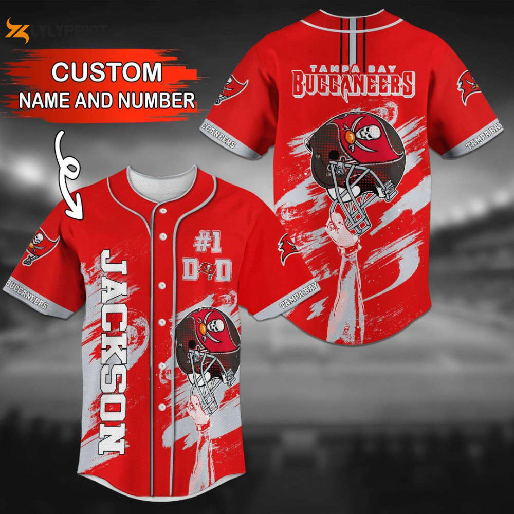 Tampa Bay Buccaneers Personalized Baseball Jersey - lylyprint.com baseball jersey product view 1