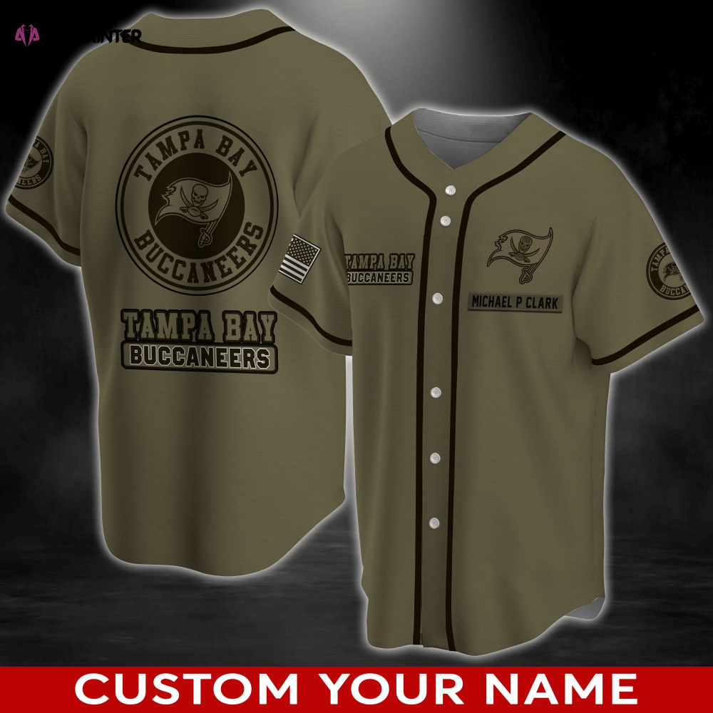 Tampa Bay Buccaneers Personalizedizable Baseball Jersey Shirt FVJ - Aopprinter baseball jersey product view 1
