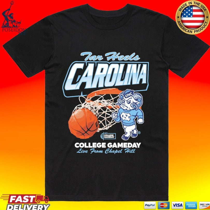 Tar Heels Carolina College Gameday Live From Chapel Hill T-shirt Unisex T-shirt, Sweatshirt, Hoodie, Long Sleeve Tee - T-Shirt, Sweatshirt, Hoodie