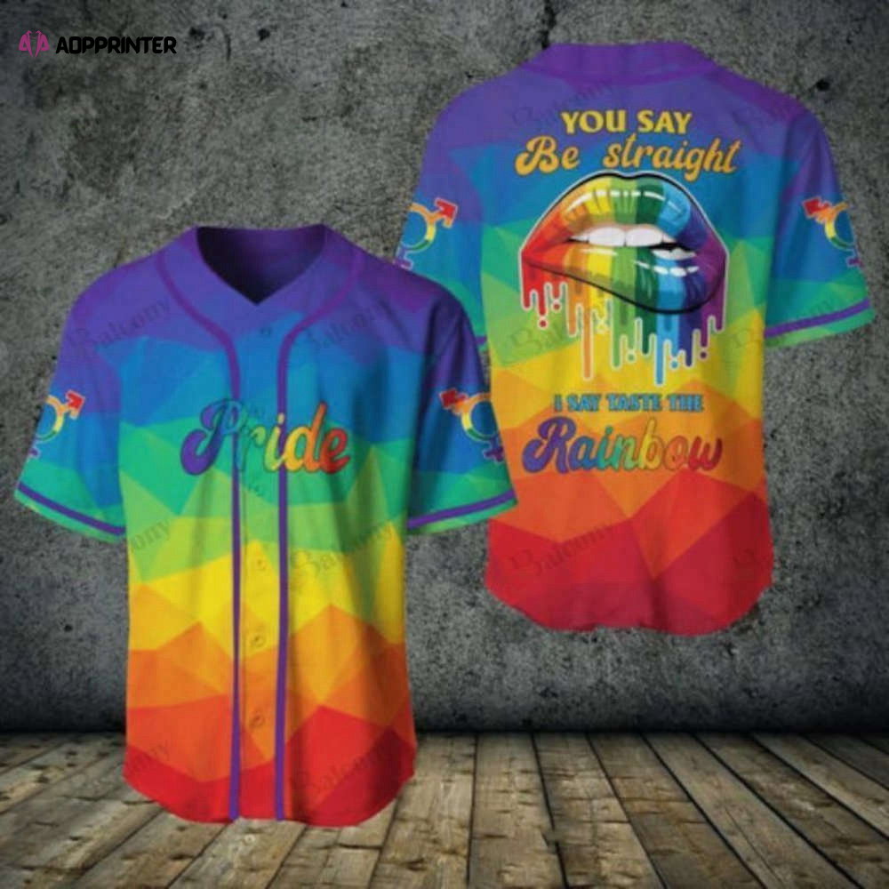Taste The Rainbow Baseball Jersey 417: Engaging Baseball Tee for LGBT Community - Aopprinter baseball jersey product view 1