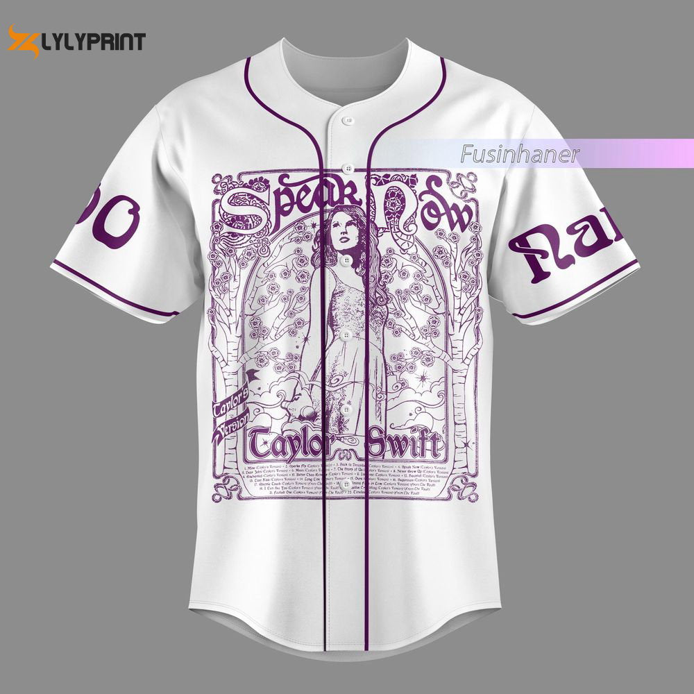 Taylor Baseball Jersey, Taylor Jersey Shirt, The Eras Tour Jersey, Speak Now Merch - lylyprint.com baseball jersey product view 2