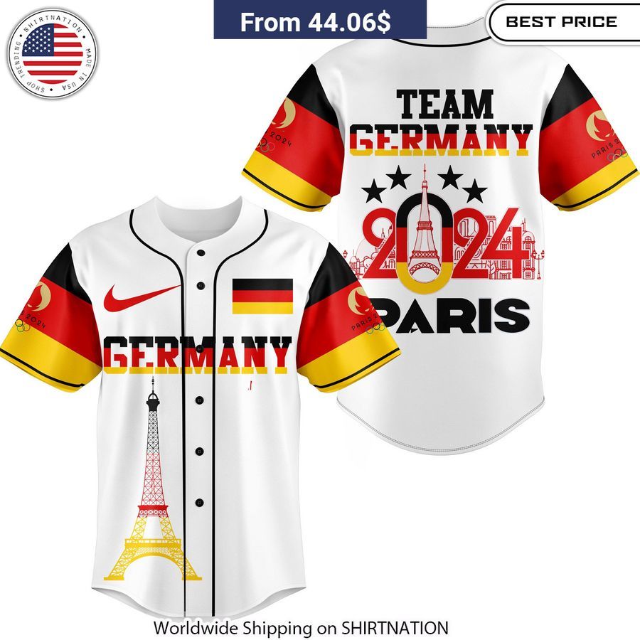 Team Germany Olympic Paris 2024 Baseball Jersey baseball jersey product view 1