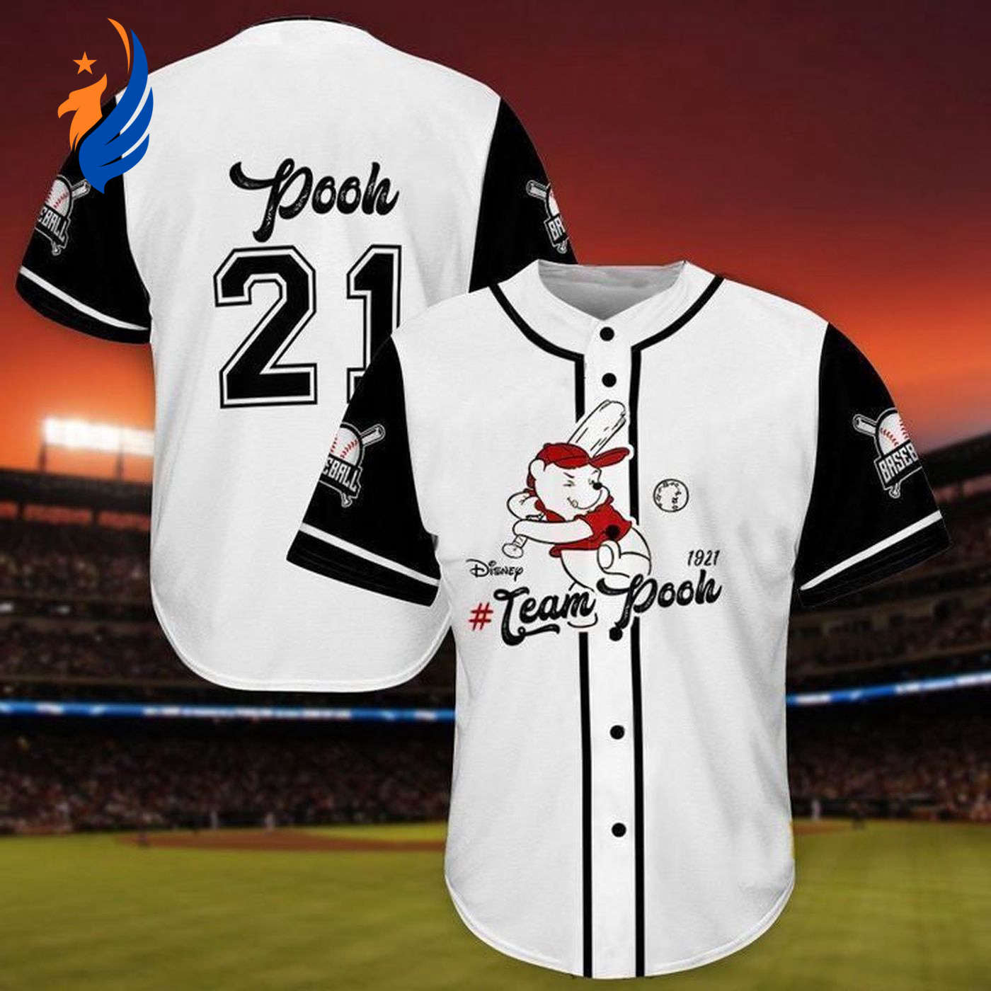 Premium White Football Jersey: Team Pooh Player Gift for Sports Lover - Baseball-Inspired Design - Bafud football jersey product view 1
