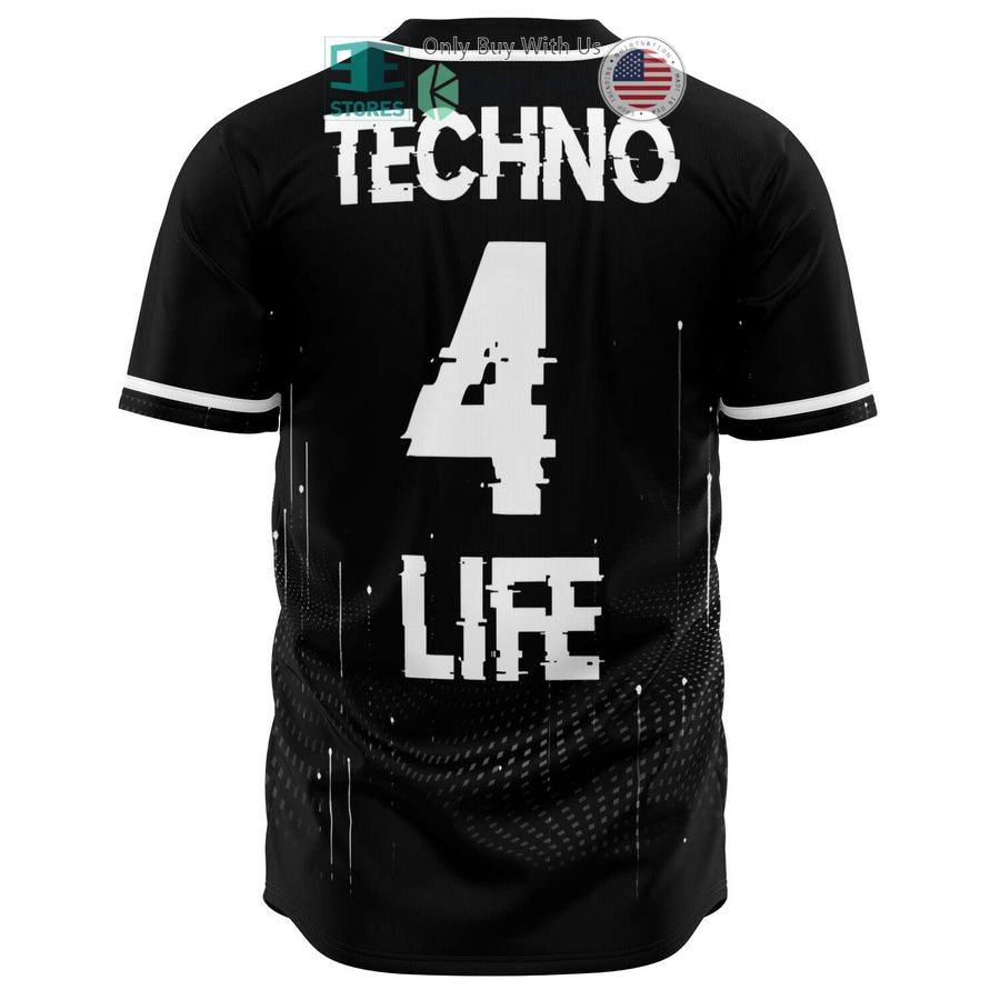 BEST Techno Life 4 black Baseball Jersey baseball jersey product view 1