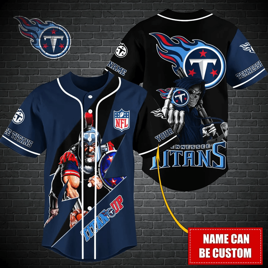 Tennessee Titans Personalized Baseball Jersey Fan Gifts - lylyprint.com baseball jersey product view 2
