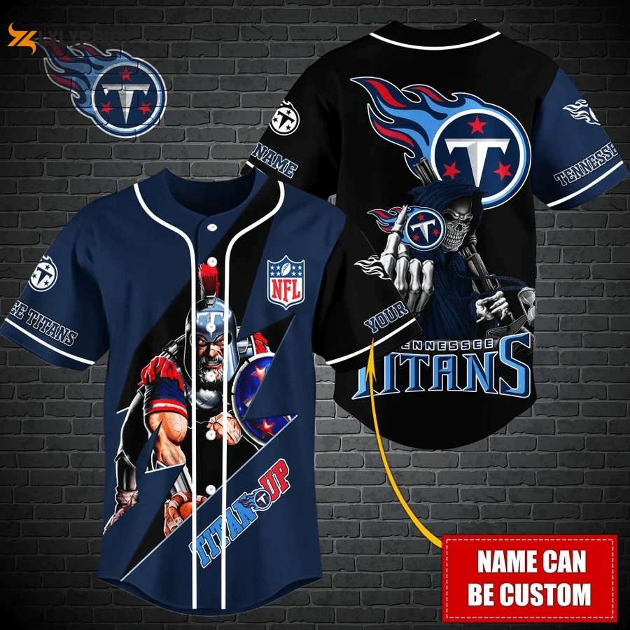 Tennessee Titans Personalized Baseball Jersey Fan Gifts - lylyprint.com baseball jersey product view 1