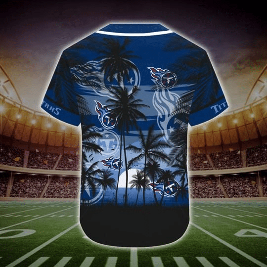 Stay Cool and Stylish with Tennessee Titans Tropical Baseball Jersey - lylyprint.com baseball jersey product view 5