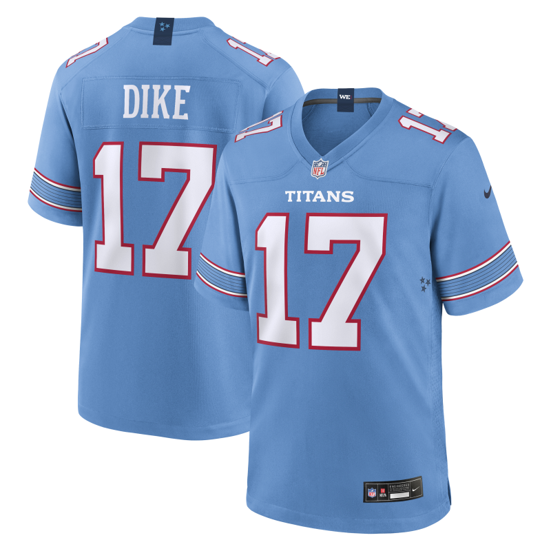 tennessee titans #17 chimere dike-light-blue Football Jersey football jersey product view 1