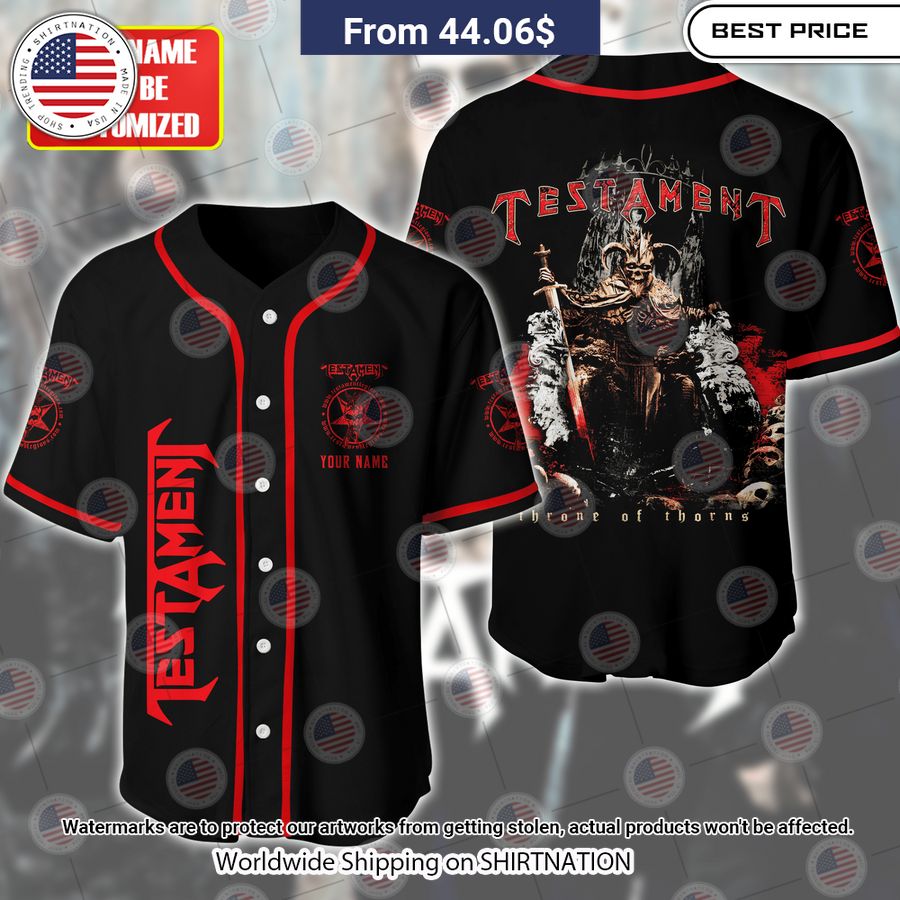 Testament Throne of Thorns Baseball Jersey baseball jersey product view 1