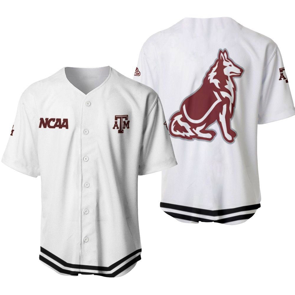 Texas Am Aggies Classic White With Mascot Gift For Texas Am Aggies Fans Baseball Jersey Gifts for Fans - lylyprint.com baseball jersey product view 2