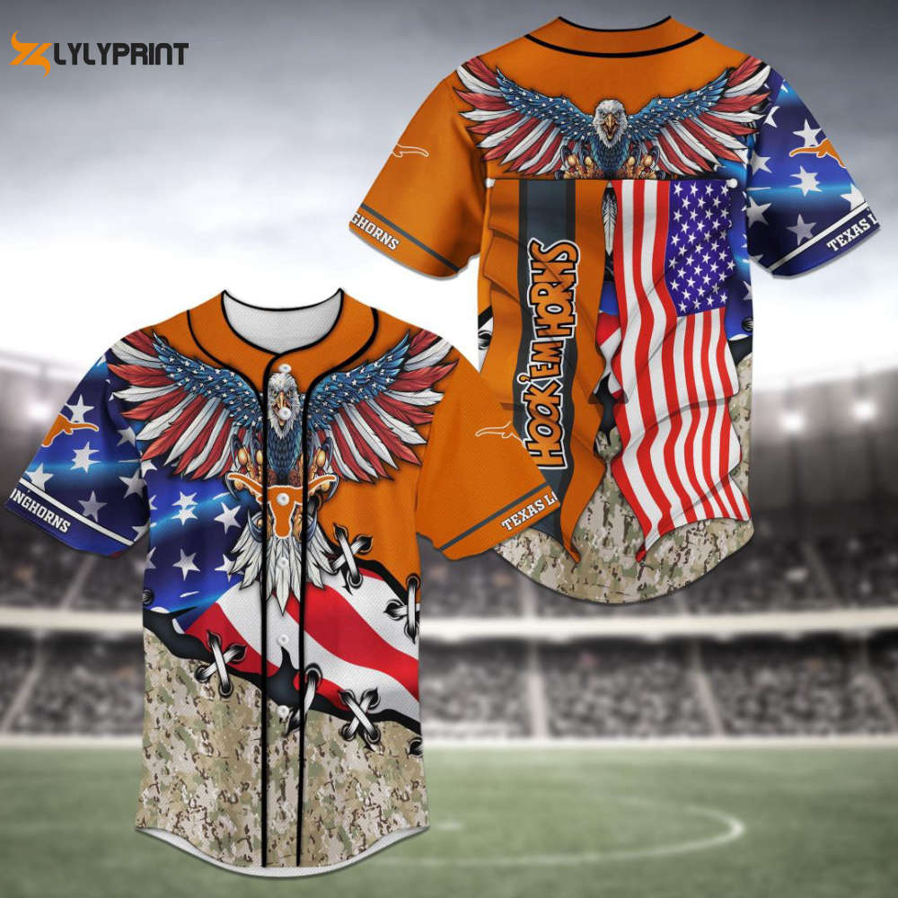 Texas Longhorns Baseball Jersey Gift For Men Women - lylyprint.com baseball jersey product view 1