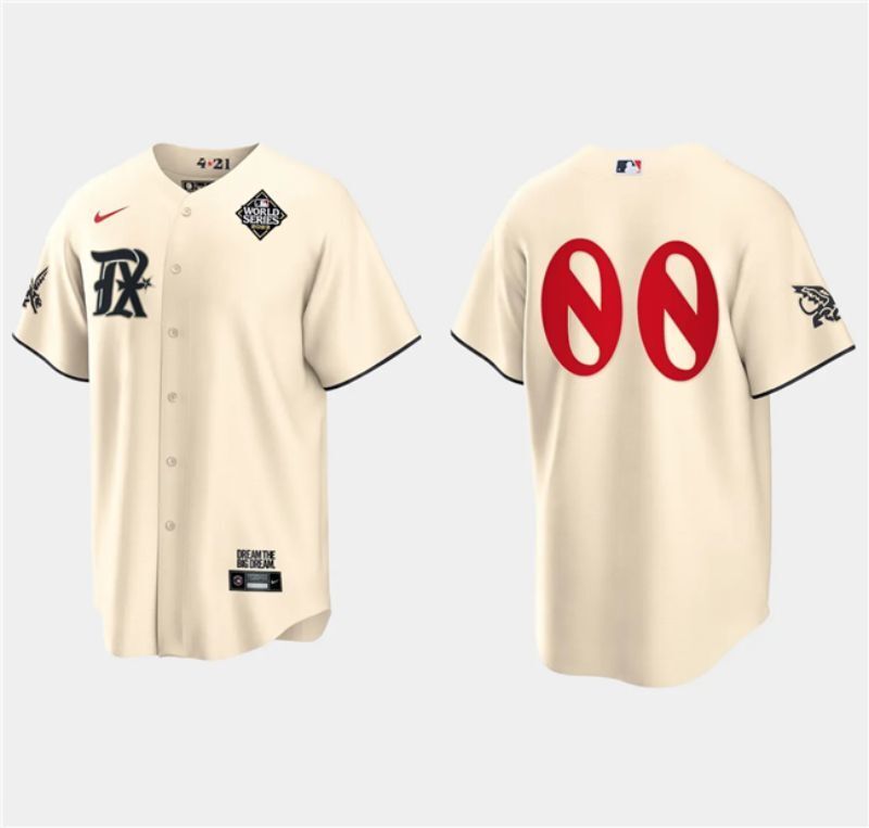 texas rangers active player custom cream 2023 world series city connect Baseball Jersey baseball jersey product view 1