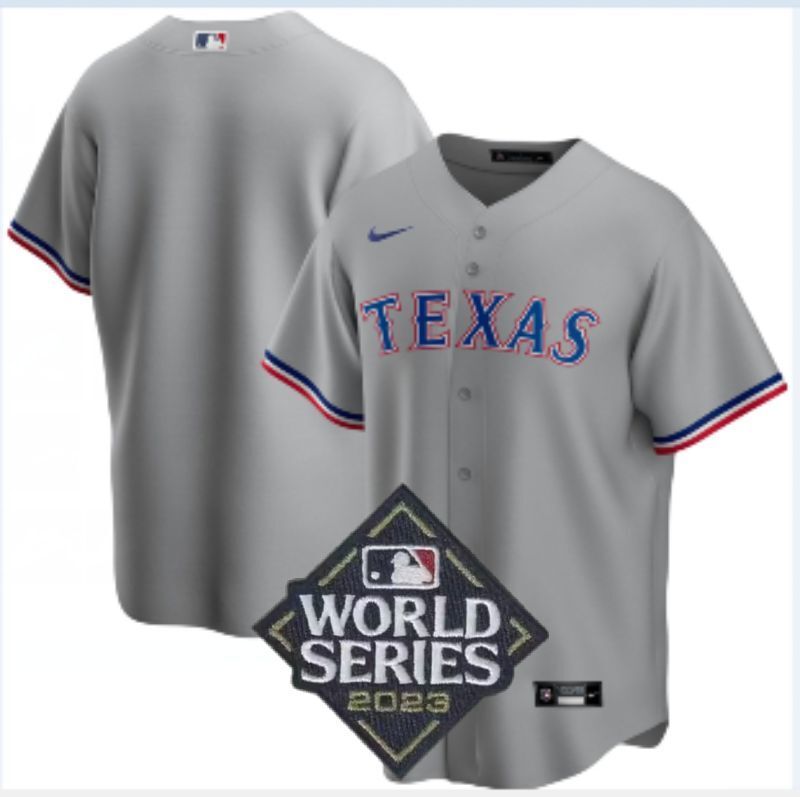 texas rangers road replica blank team gray jersey Baseball Jersey baseball jersey product view 1