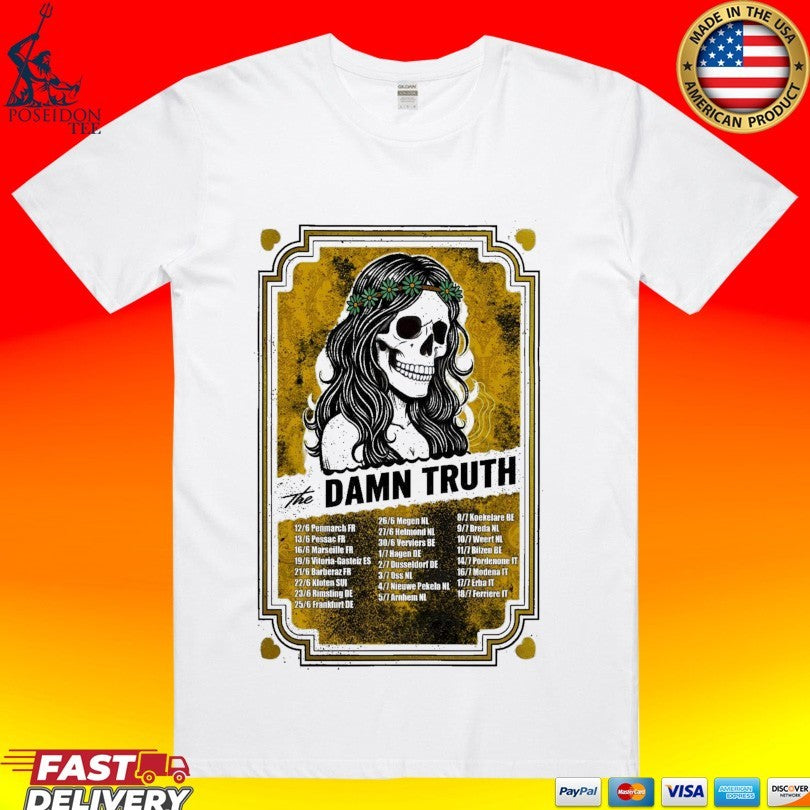 The Damn Truth Europe 2026 Tour T-shirt Unisex T-shirt, Sweatshirt, Hoodie, Long Sleeve Tee - T-Shirt, Sweatshirt, Hoodie