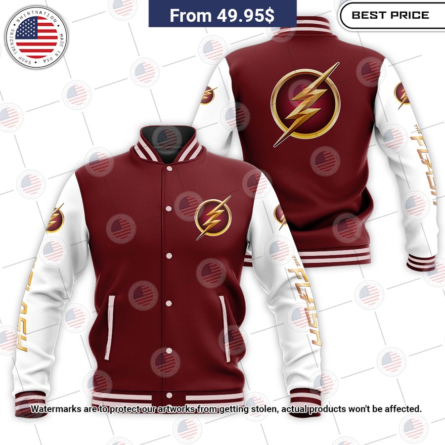 HOT The Flash Baseball Jacket baseball jersey product view 1