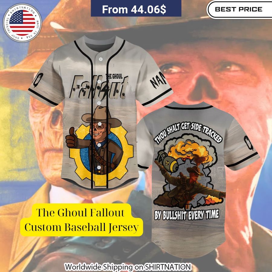 The Ghoul Fallout Custom Baseball Jersey baseball jersey product view 1