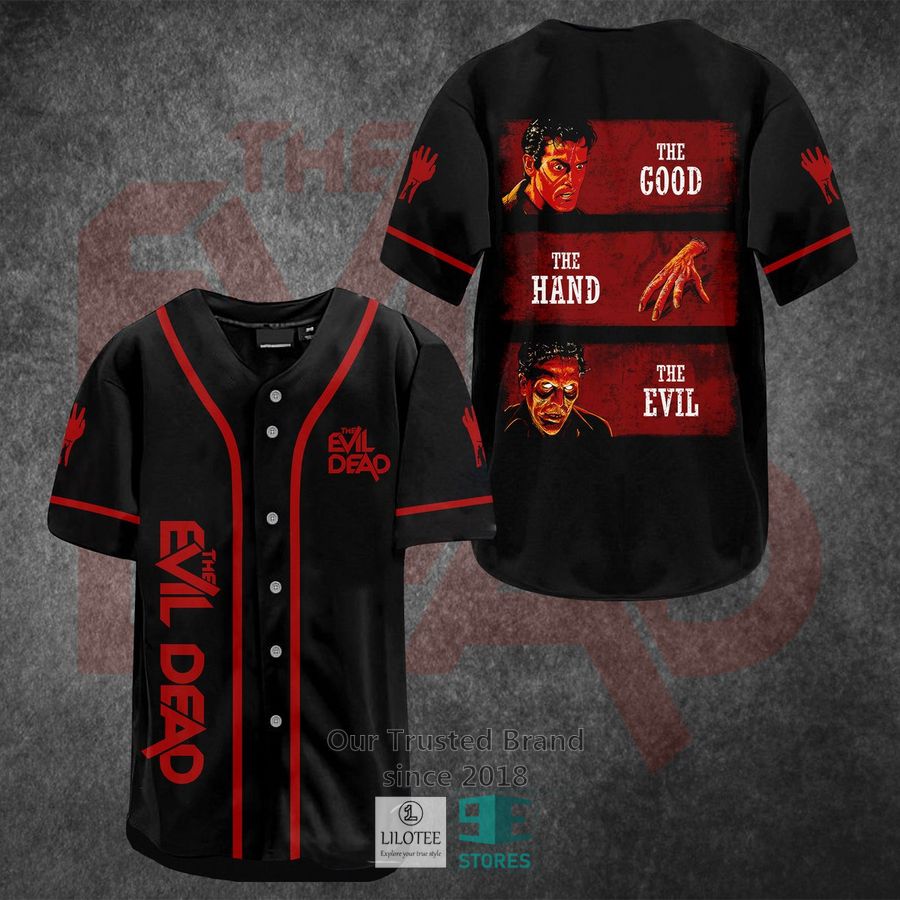 The Good The Hand The Evil Horror Movie Baseball Jersey baseball jersey product view 1