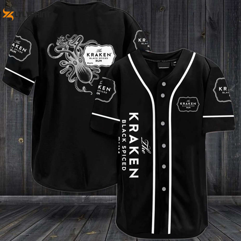 The Kraken Black Spiced Rum Baseball Jersey - lylyprint.com baseball jersey product view 1