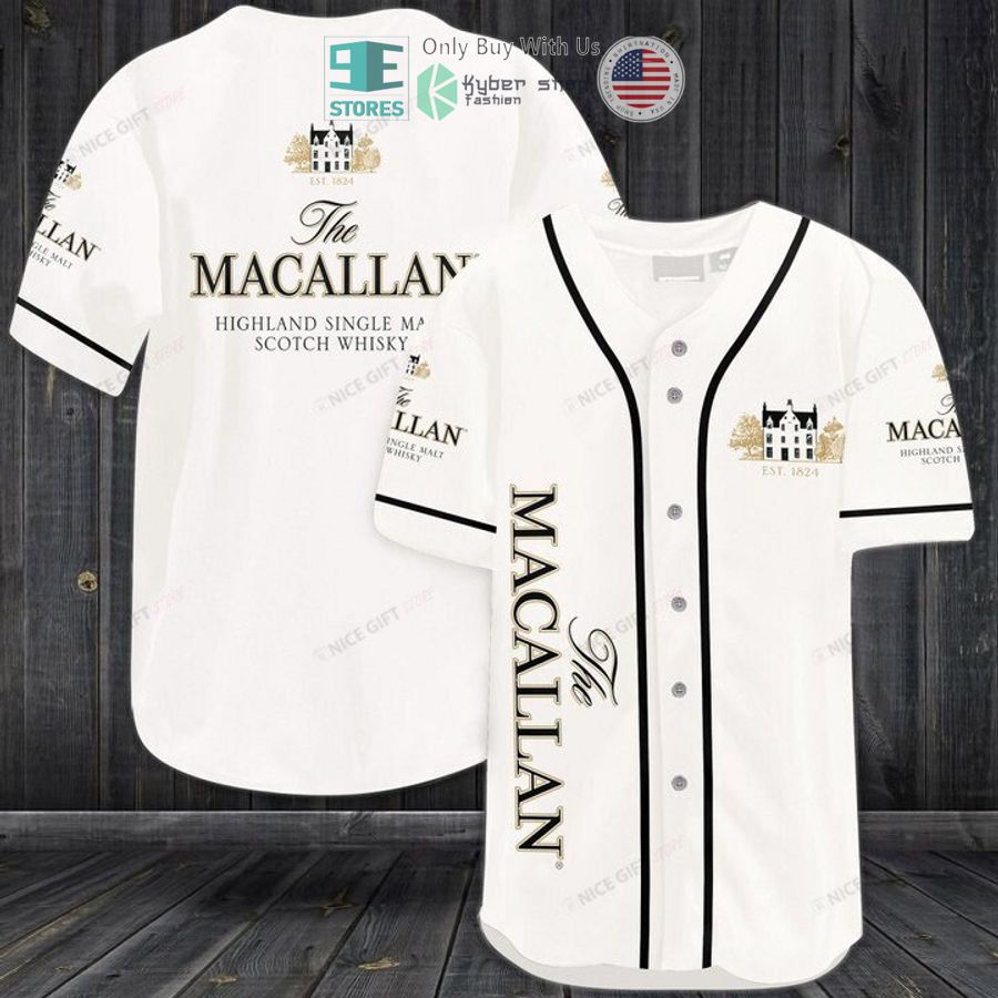 BEST The Macallan Scotch Whisky white Baseball Jersey baseball jersey product view 1