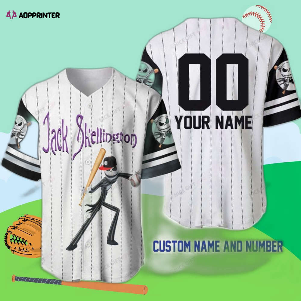 The Nightmare Before Christmas Jack Skellington Custom Name Baseball Jersey Bbj E8q7 baseball jersey product view 1