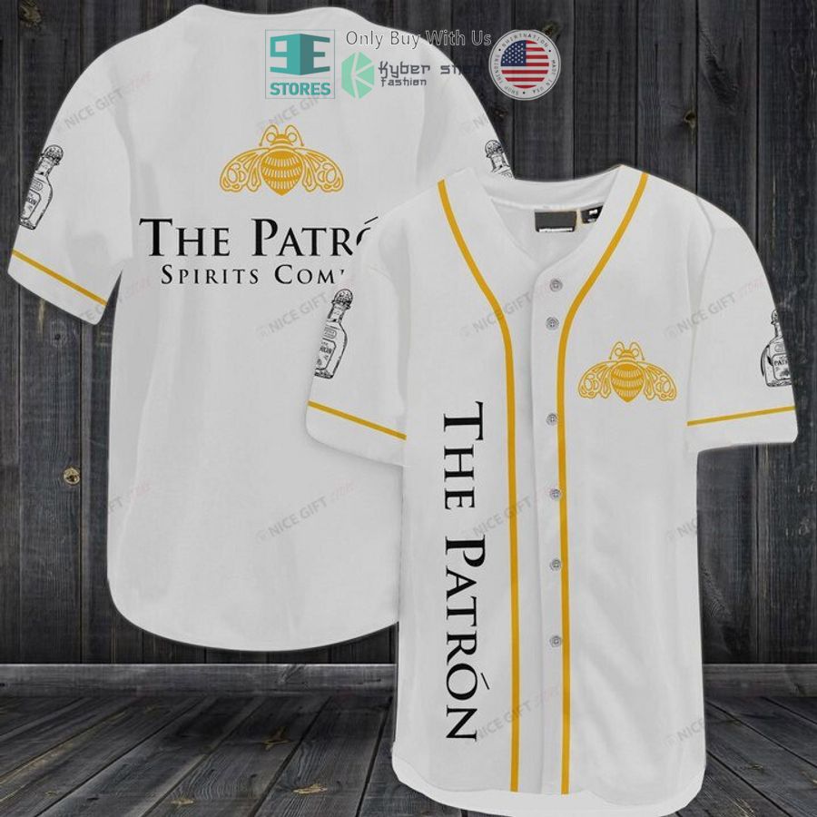 BEST The Patron Spirits Company white Baseball Jersey baseball jersey product view 1
