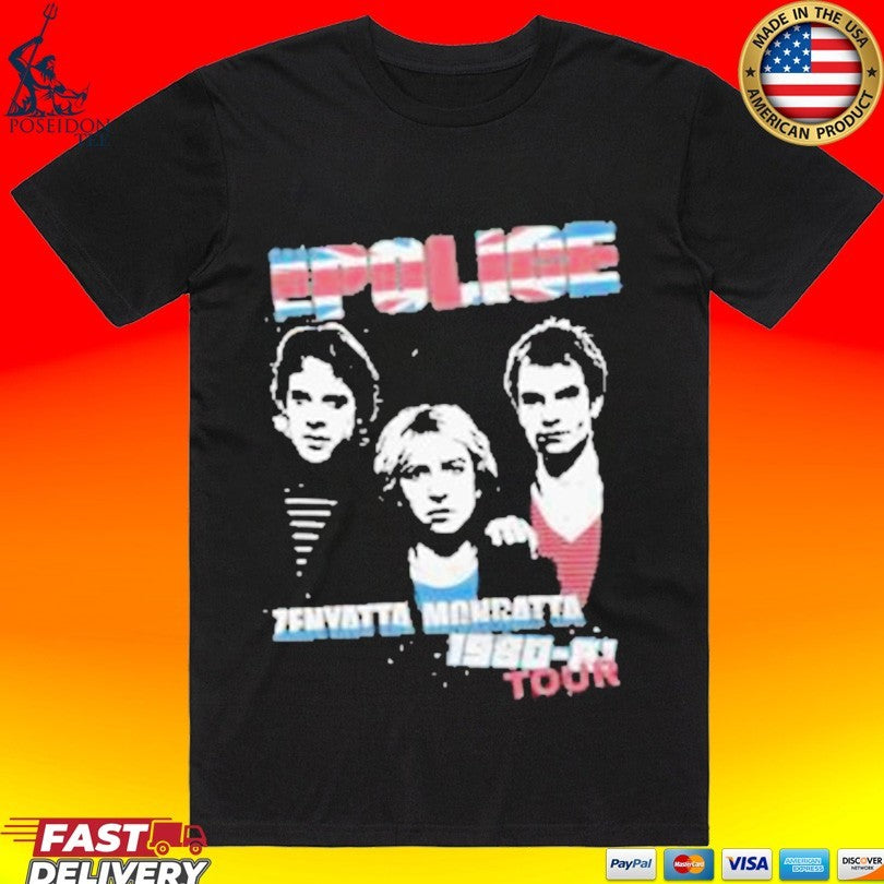 The Police Zenyatta Mondatta 1980 Tour T-shirt Unisex T-shirt, Sweatshirt, Hoodie, Long Sleeve Tee - T-Shirt, Sweatshirt, Hoodie