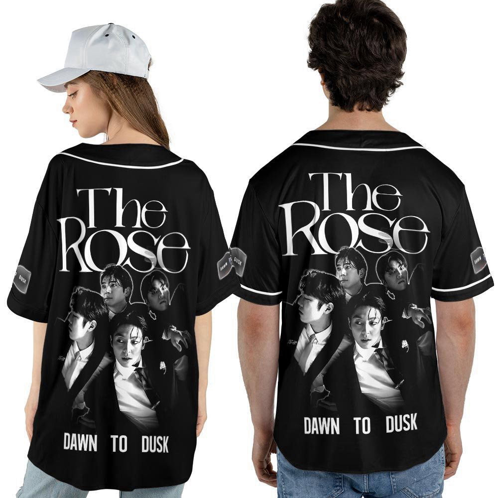 The Rose Kpop Baseball Jersey , Dawn To Dusk World Tour 2023 Baseball Jersey For Men Women - lylyprint.com baseball jersey product view 4
