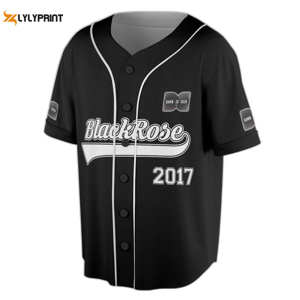 The Rose Kpop Baseball Jersey , Dawn To Dusk World Tour 2023 Baseball Jersey For Men Women - lylyprint.com baseball jersey product view 1
