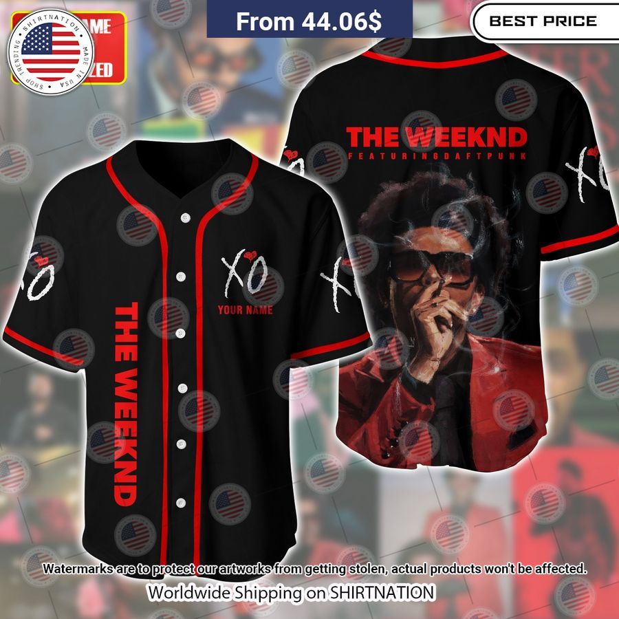 The Weeknd featuring Daft Punk Baseball Jersey baseball jersey product view 1