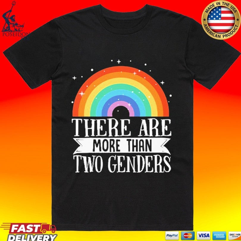 There Are More Than Two Genders Rainbow Pride T-shirt Unisex T-shirt, Sweatshirt, Hoodie, Long Sleeve Tee - T-Shirt, Sweatshirt, Hoodie