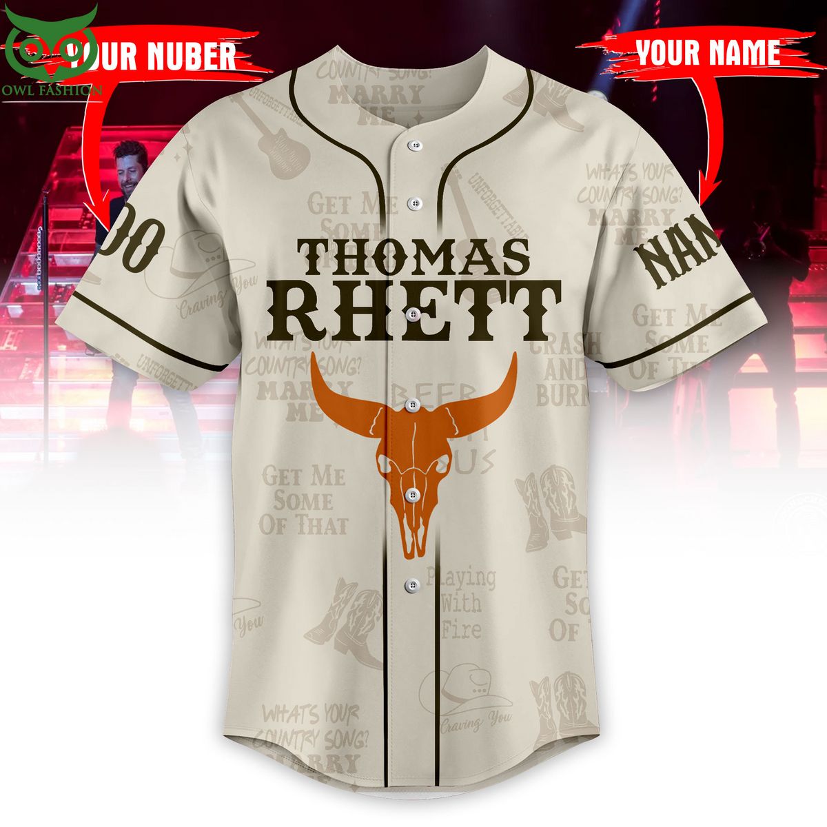 Thomas Rheft Albums Customized Baseball Jersey Shirt baseball jersey product view 2