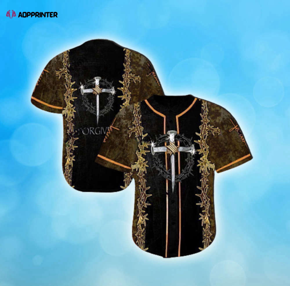 Colorful Thorn Cross Christian Baseball Jersey Adult Unisex S-5XL Full Size - Aopprinter baseball jersey product view 1