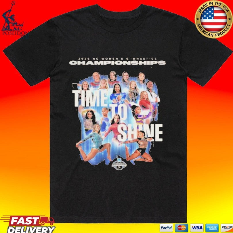 Time To Shine 2026 Nc Womens Gymnastics Championships T-shirt Unisex T-shirt, Sweatshirt, Hoodie, Long Sleeve Tee - T-Shirt, Sweatshirt, Hoodie