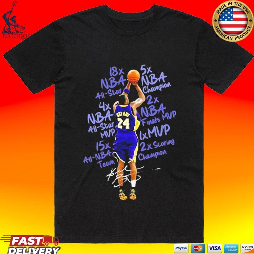 Kobe Bryant Achievements T-shirt Unisex T-shirt, Sweatshirt, Hoodie, Long Sleeve Tee - T-Shirt, Sweatshirt, Hoodie
