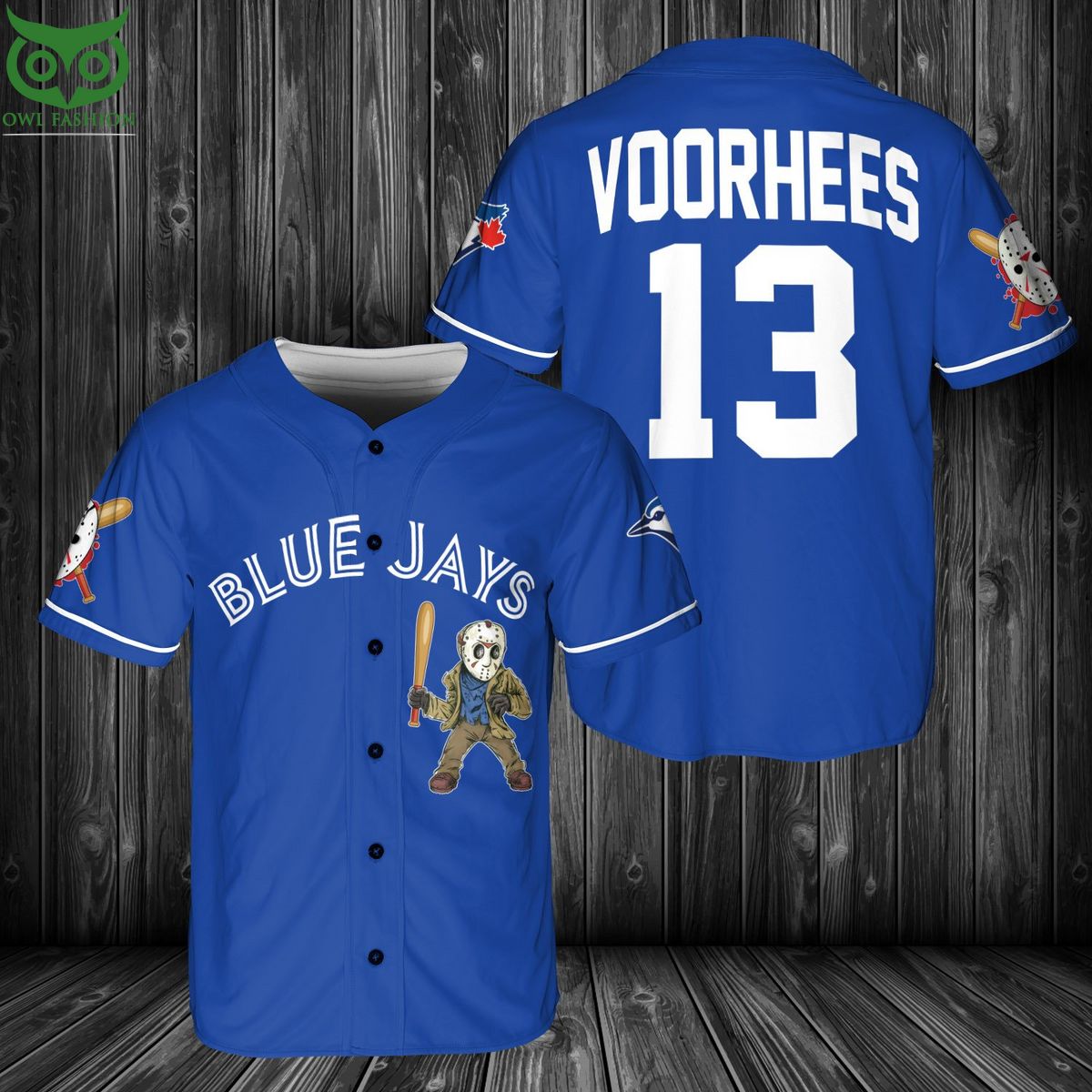 Toronto Blue Jays Jason Voorhees Baseball Jersey Shirt baseball jersey product view 1