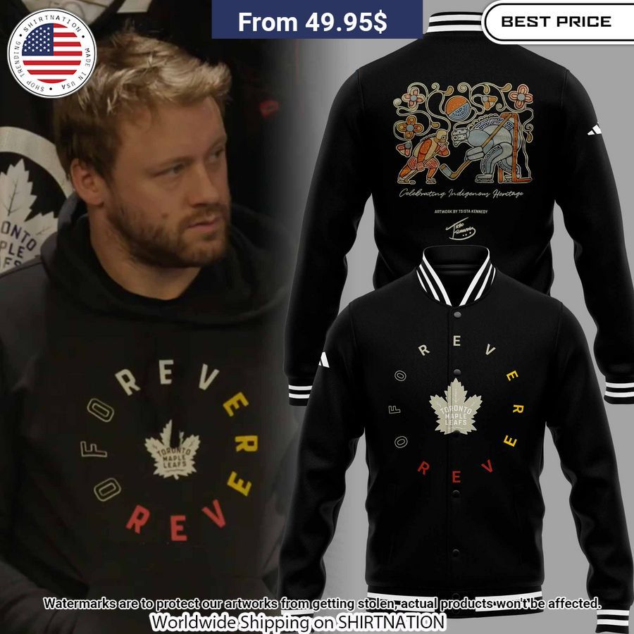 Toronto Maple Leafs Forever Indigenous Celebration William Nylander Baseball Jacket baseball jersey product view 1