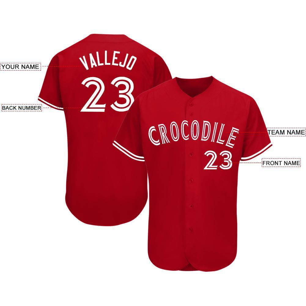Custom Red White Baseball Jersey baseball jersey product view 3