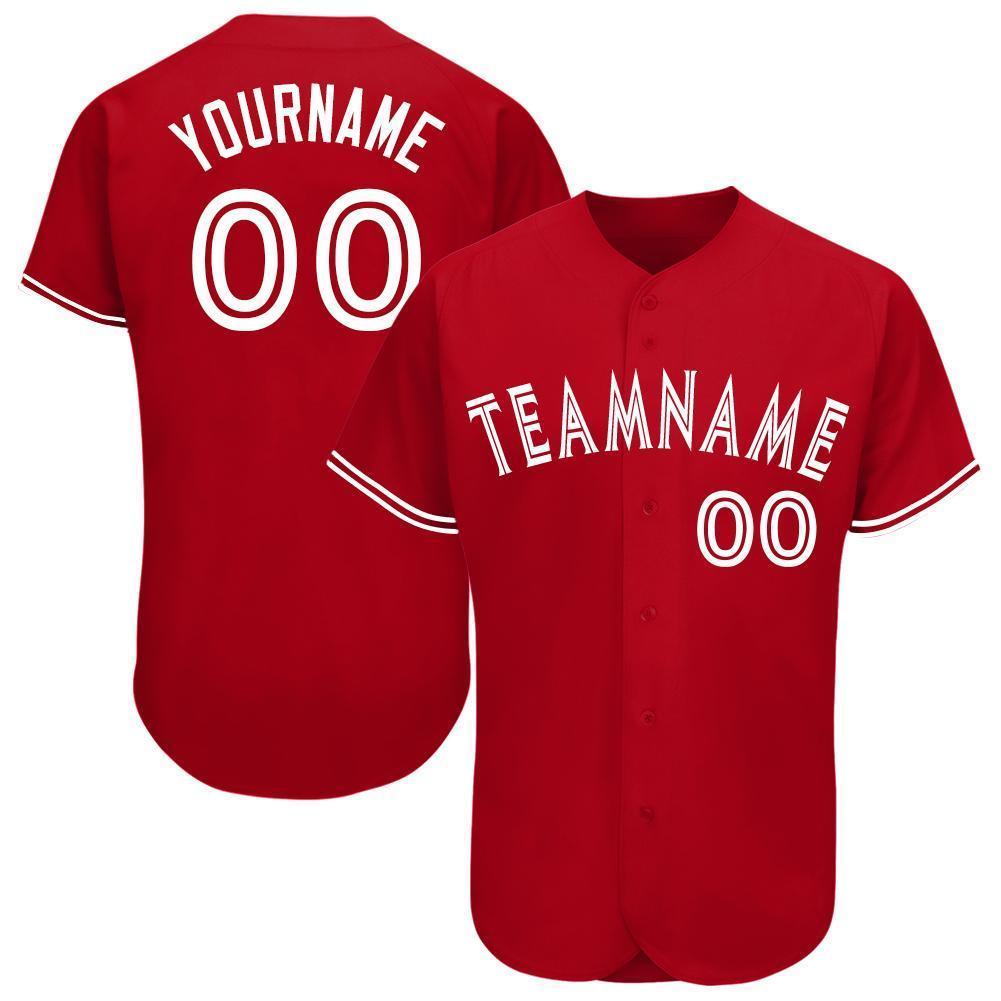 Custom Red White Baseball Jersey baseball jersey product view 1