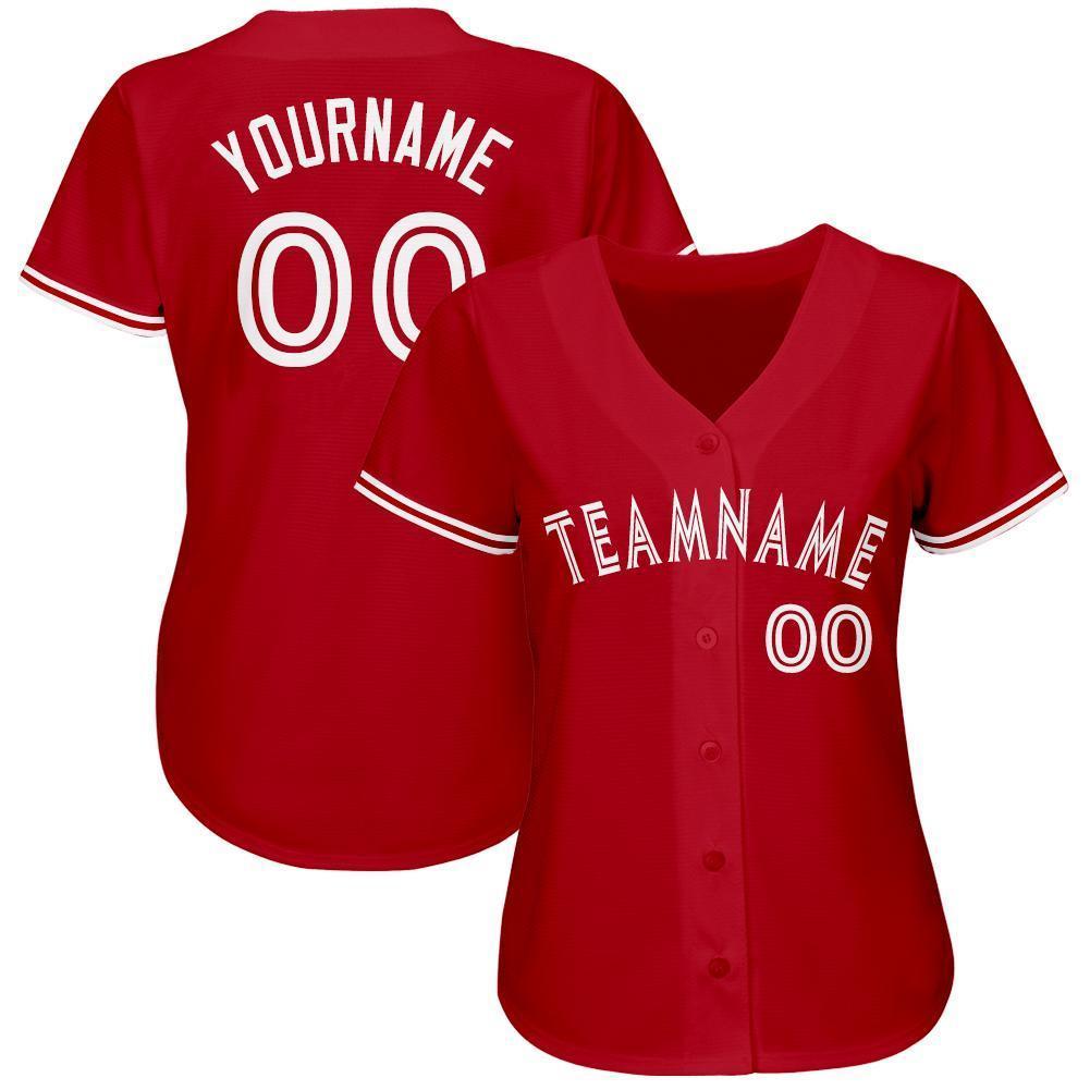 Custom Red White Baseball Jersey baseball jersey product view 2