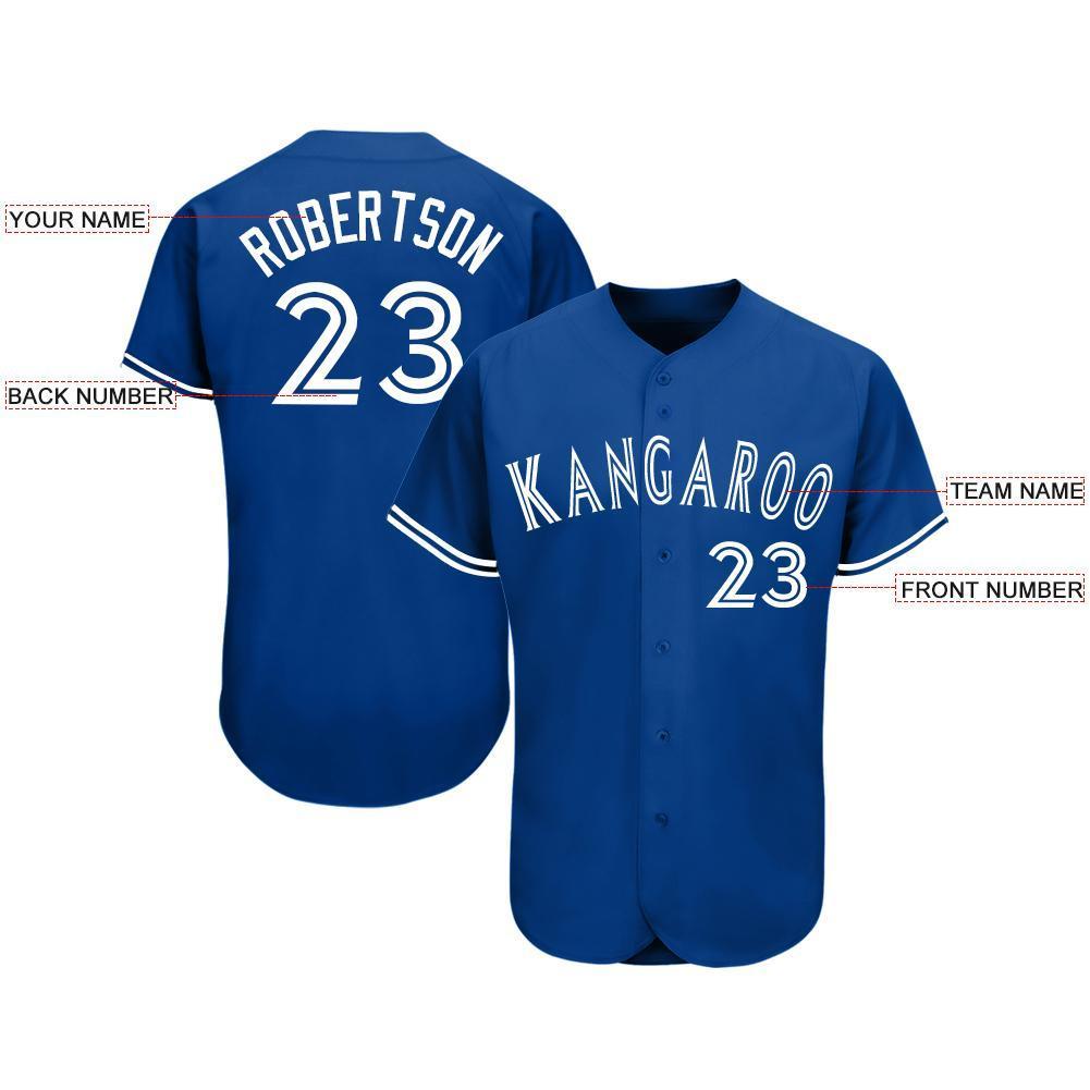 Custom Royal White Baseball Jersey baseball jersey product view 3