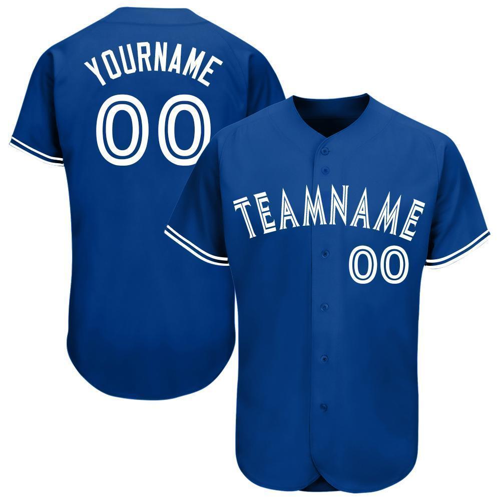 Custom Royal White Baseball Jersey baseball jersey product view 1