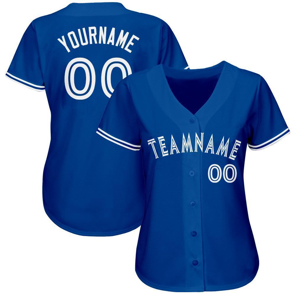 Custom Royal White Baseball Jersey baseball jersey product view 2