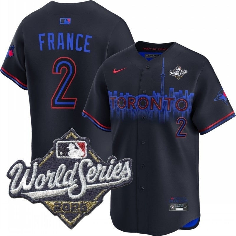 toronto blue jays #2 ty france city connect limited Soccer Jersey baseball jersey product view 1