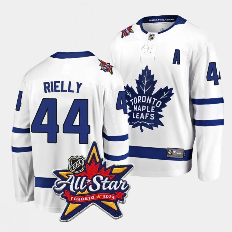 toronto maple leafs #44 morgan rielly 2024 nhl all-star patch white away jersey Hockey Jersey hockey jersey product view 1