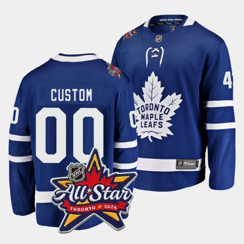 toronto maple leafs custom 2024 nhl all-star patch royal blue jersey Hockey Jersey hockey jersey product view 1