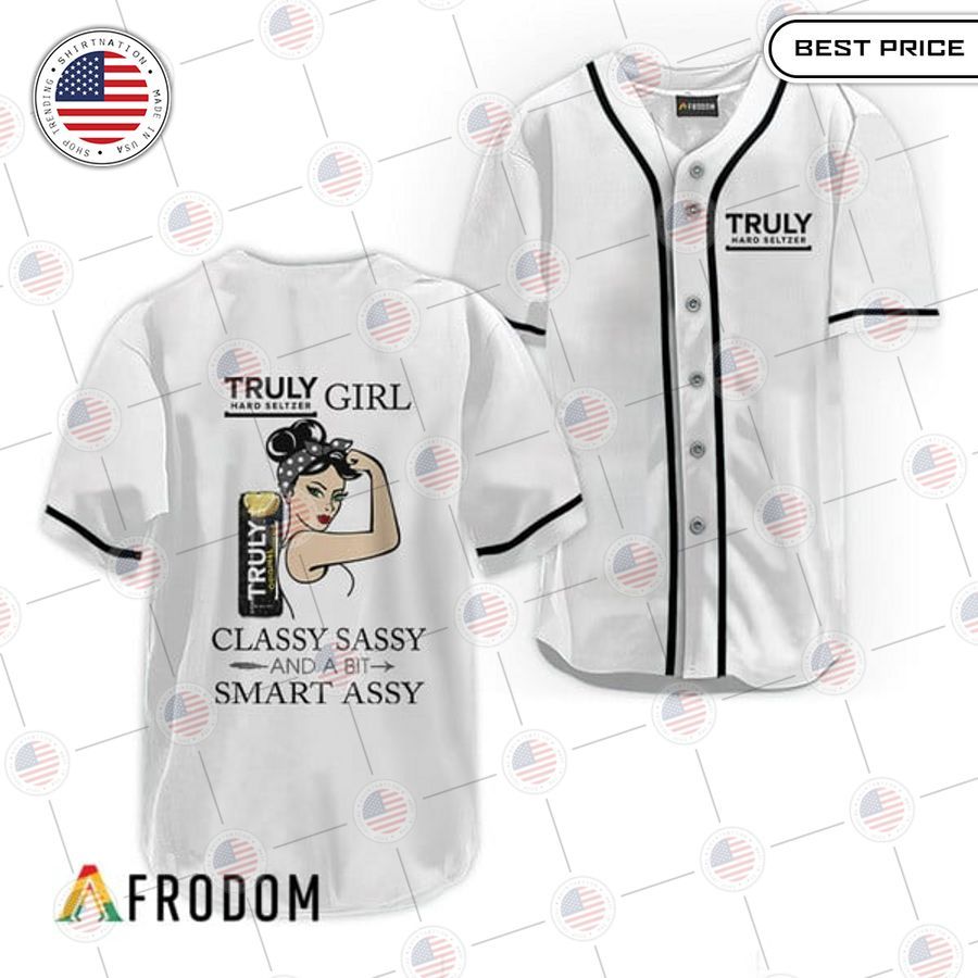HOT Truly Hard Seltzer Classy Sassy And A Bit Smart Assy Baseball Jersey baseball jersey product view 1
