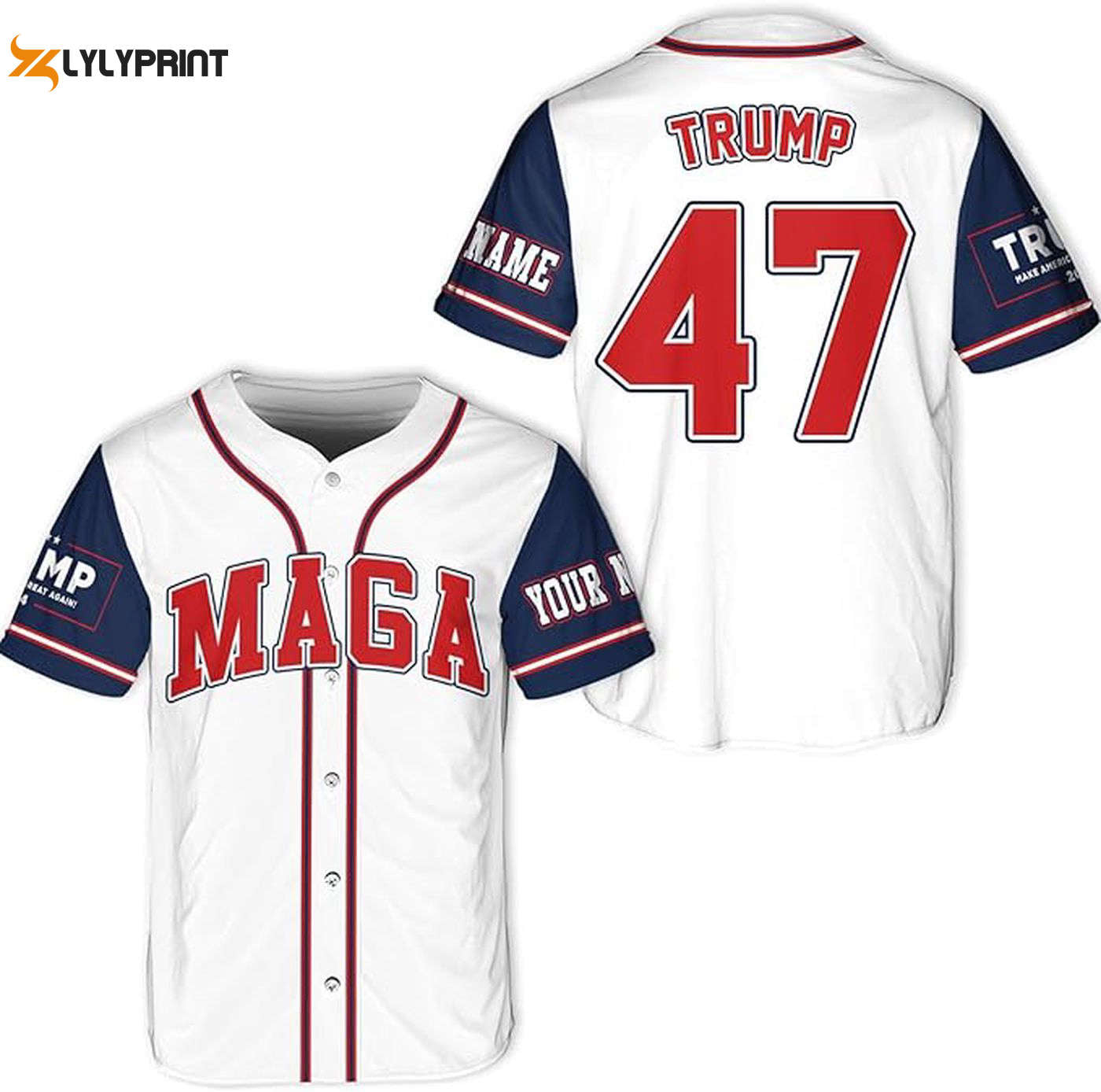 Trump Felon Baseball Jersey, Jersey Shirt Version 11 - Gift for Men Women - lylyprint.com baseball jersey product view 1